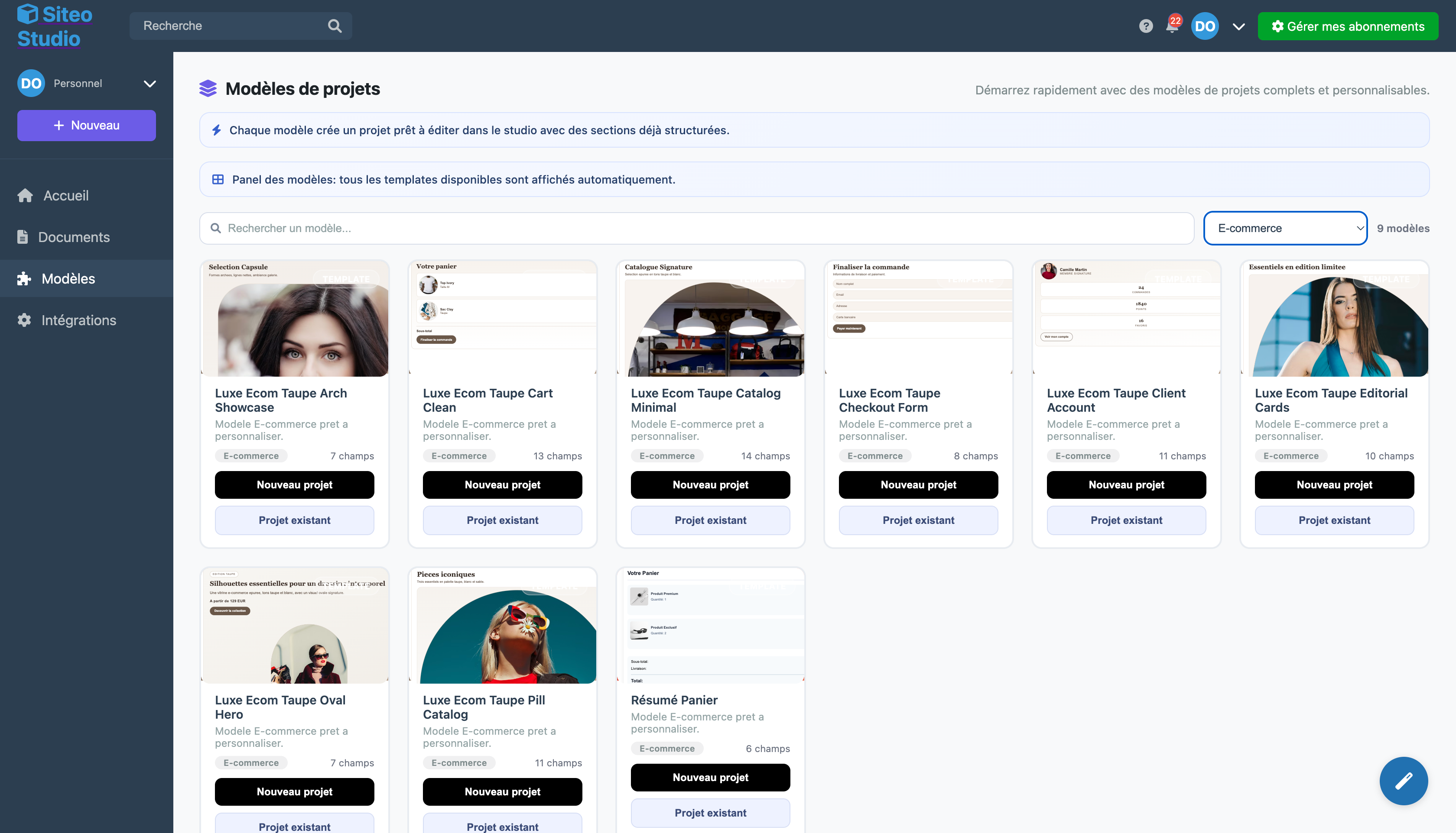 Aperçu Créateur de Site Web
